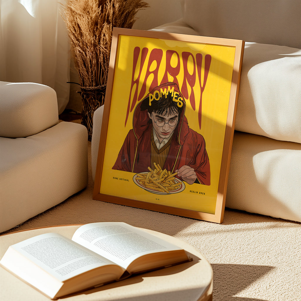 Harry Pommes Poster framed – bold Berlin typography wall art, Ohne Rotkohl