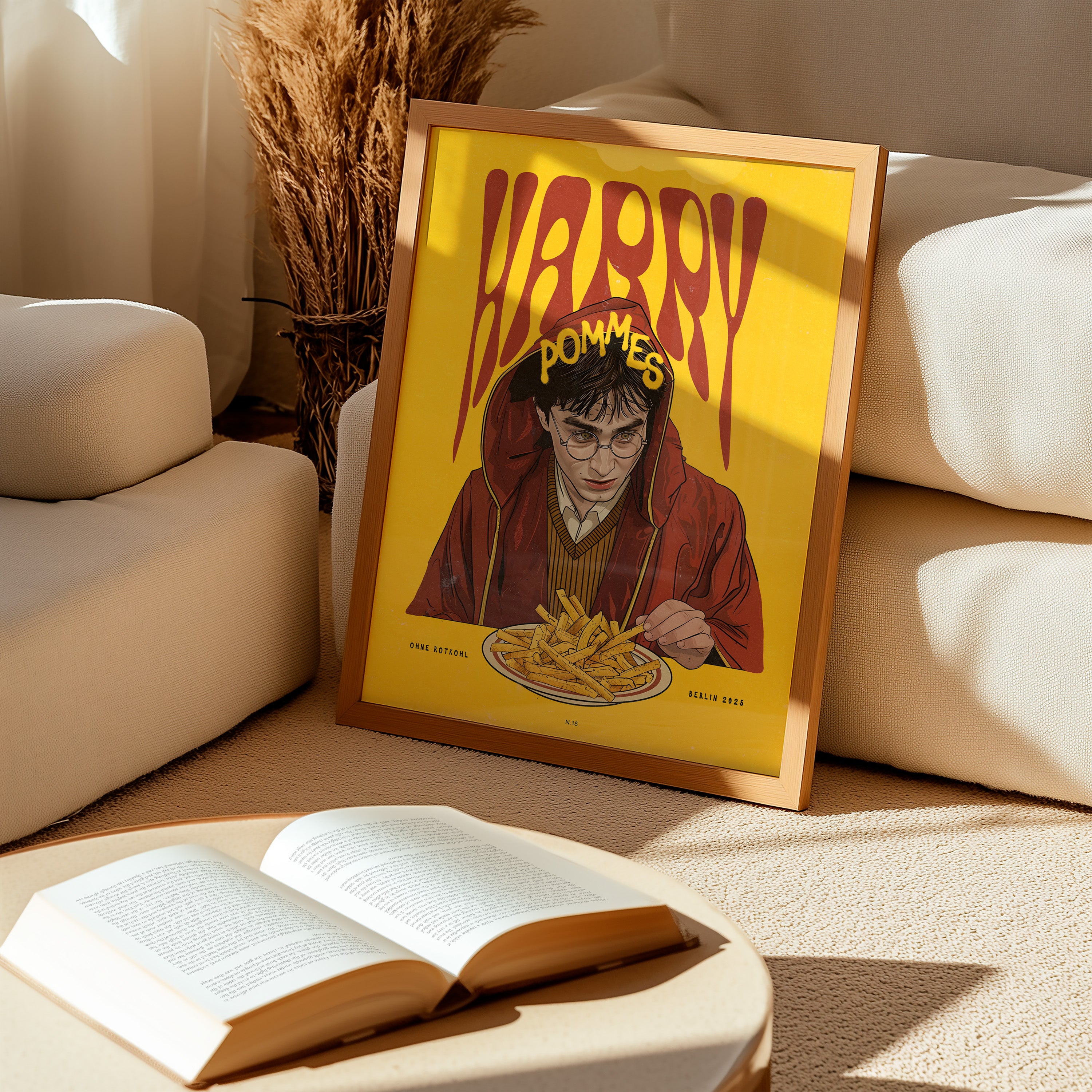 Harry Pommes Poster framed – bold Berlin typography wall art, Ohne Rotkohl