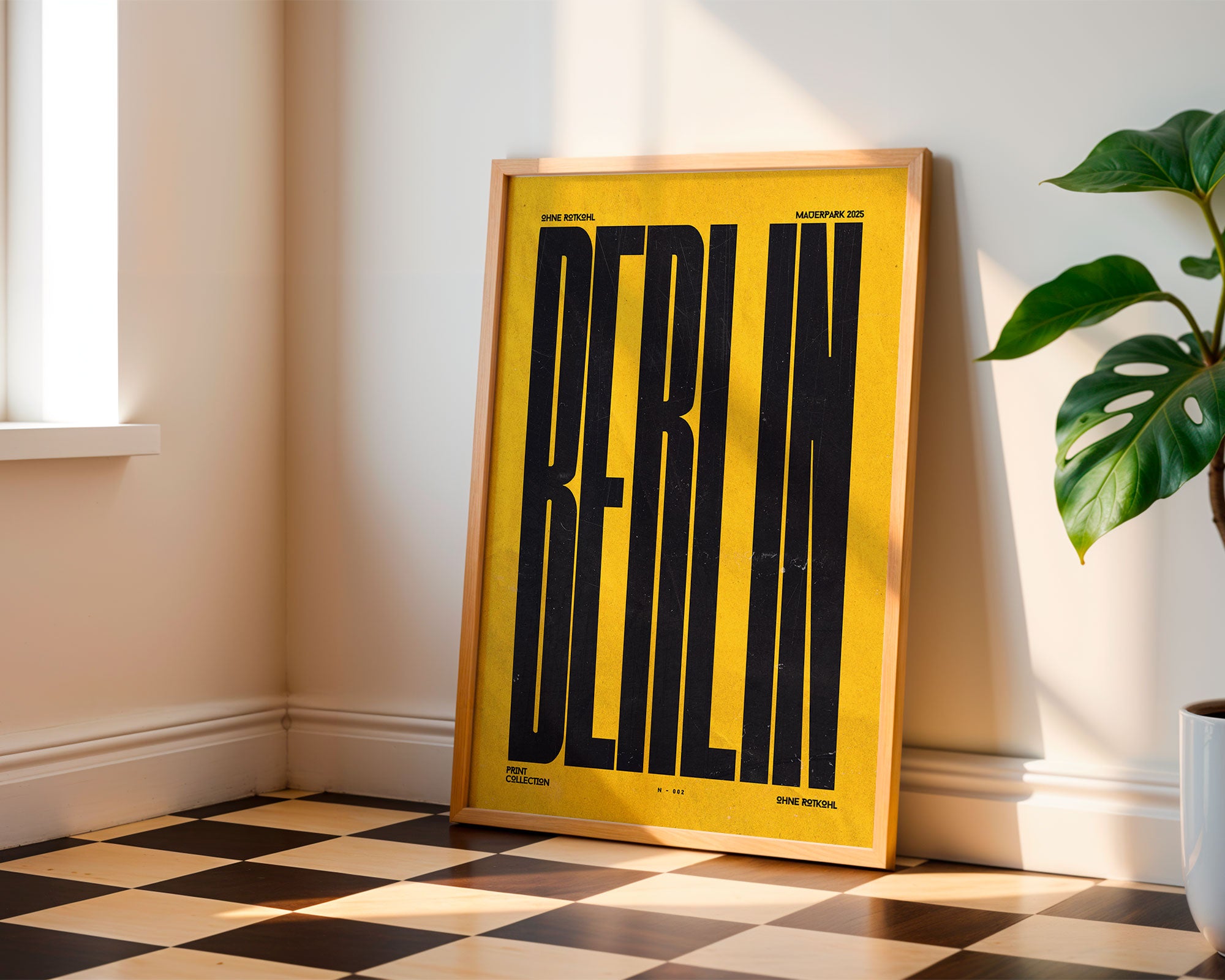 Berlin Poster framed – original typographic wall art, printed in Berlin on premium paper