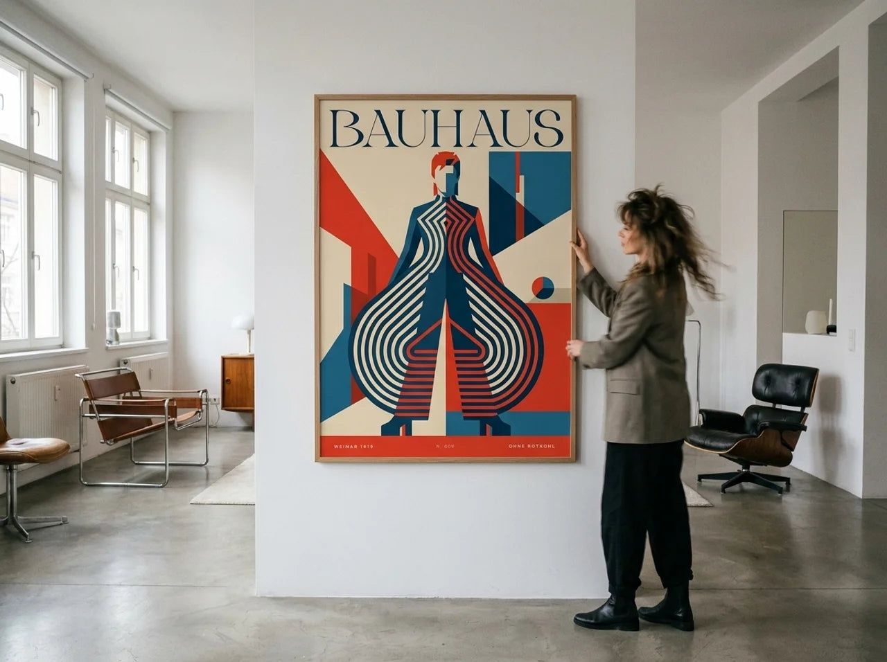David Bowie Bauhaus Dress Poster mockup – iconic Ziggy Stardust Bauhaus fashion art print from Berlin