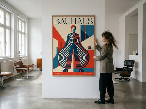David Bowie Bauhaus Poster als Wandbild, gerahmt