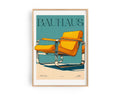 Blauer Bauhaus Stuhl Poster – iconic blue Bauhaus chair art print by Ohne Rotkohl
