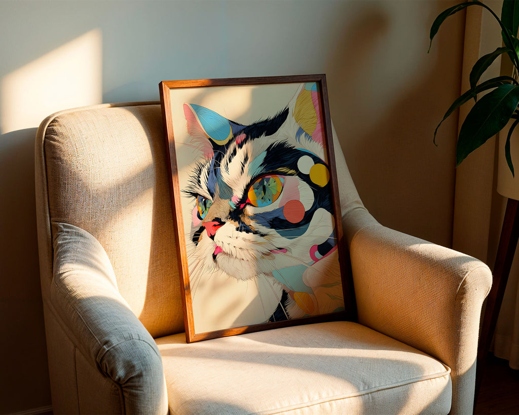 Psychedelic Cat Poster