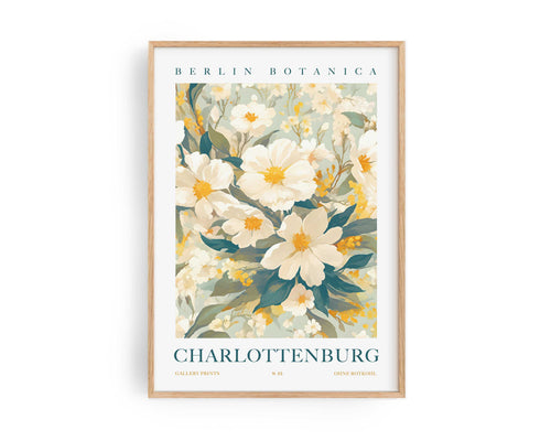 Charlottenburg Poster – Berlin Botanica botanical art print with floral illustration by Ohne Rotkohl