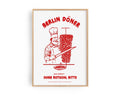 Döner Poster – iconic Berlin Döner art print with bold red lettering by Ohne Rotkohl