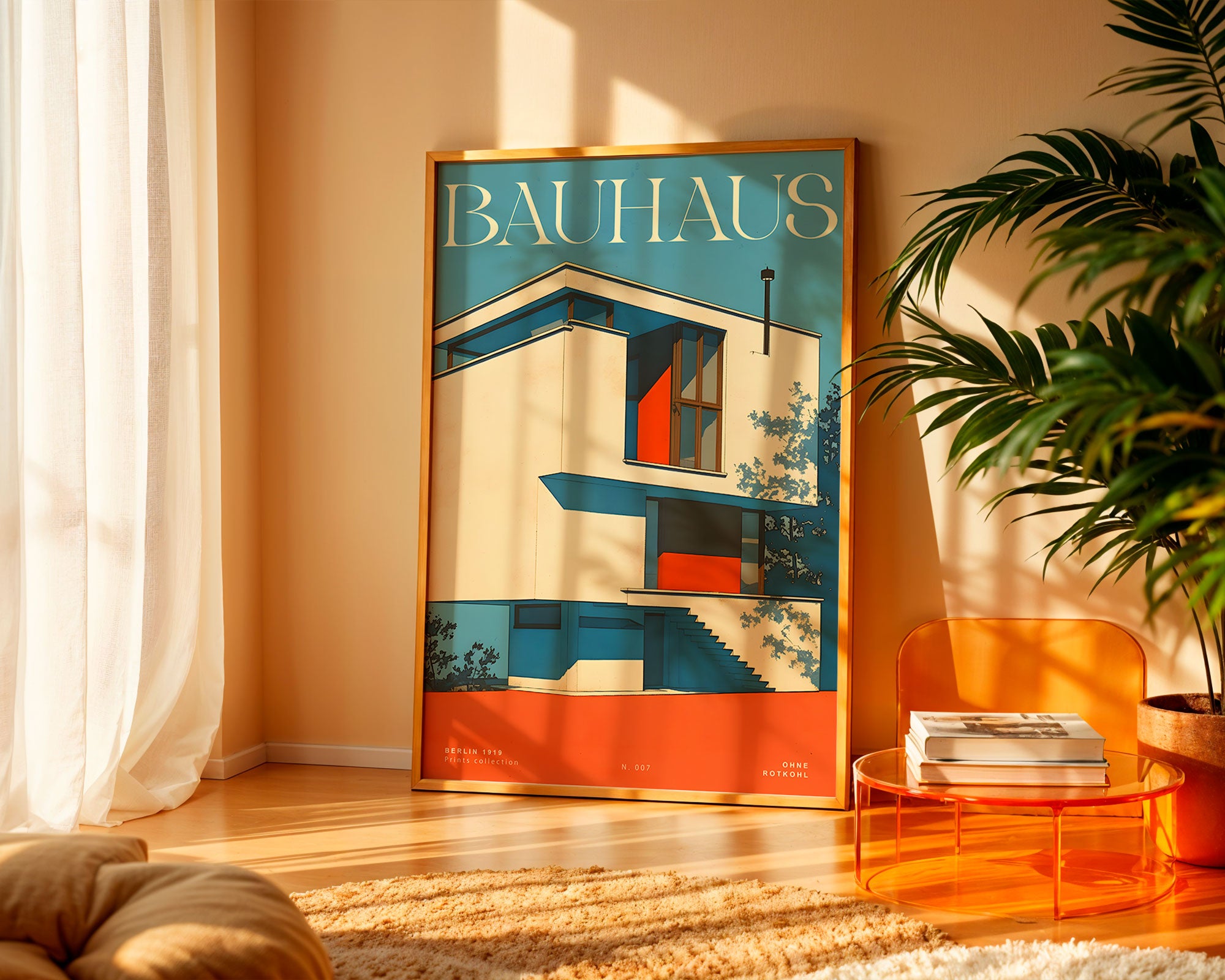 Balance Bauhaus Building Poster – Geometric Wall Art | Ohne Rotkohl