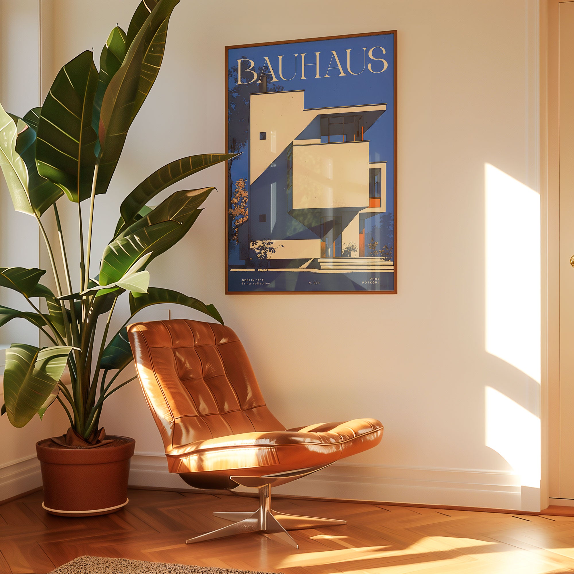 BLAUES BAUHAUS-POSTER