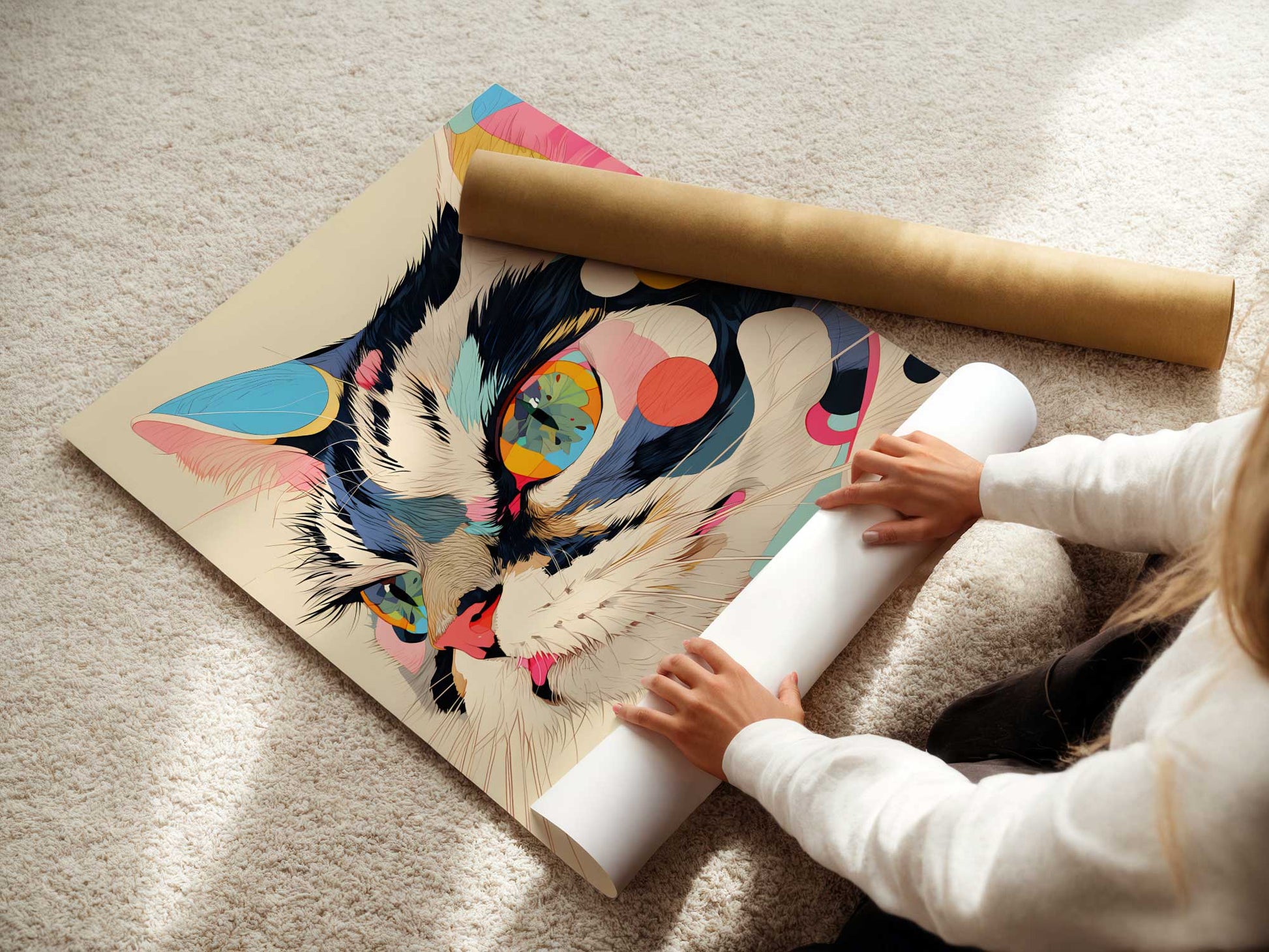 PSYCHEDELISCHE KATZE - XXL