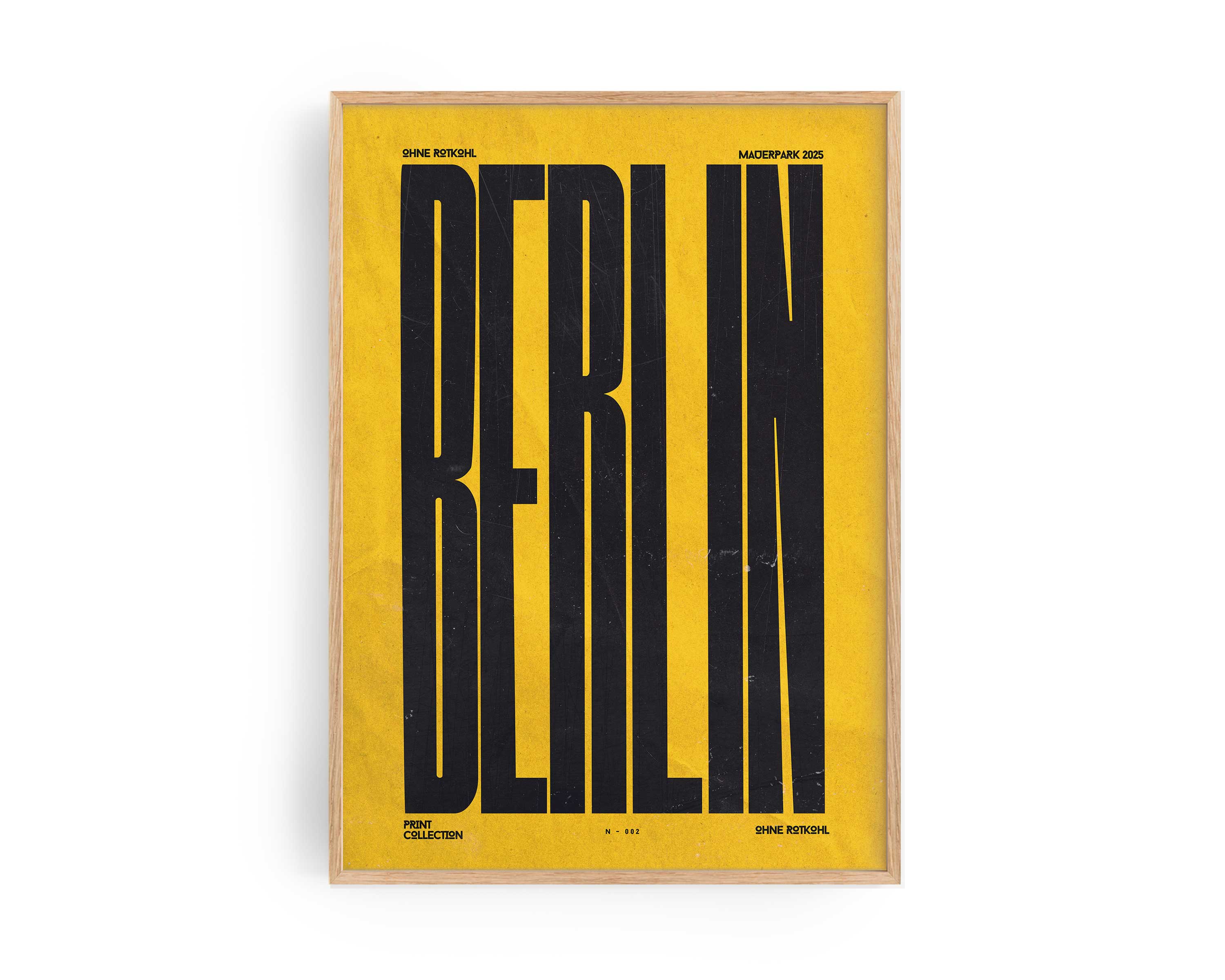 Berlin Poster – yellow U-Bahn typography wall art by Ohne Rotkohl