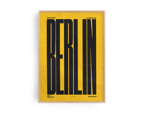 Berlin Poster – yellow U-Bahn typography wall art by Ohne Rotkohl