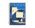 Blue Bauhaus Poster – blue modernist architecture wall art by Ohne Rotkohl