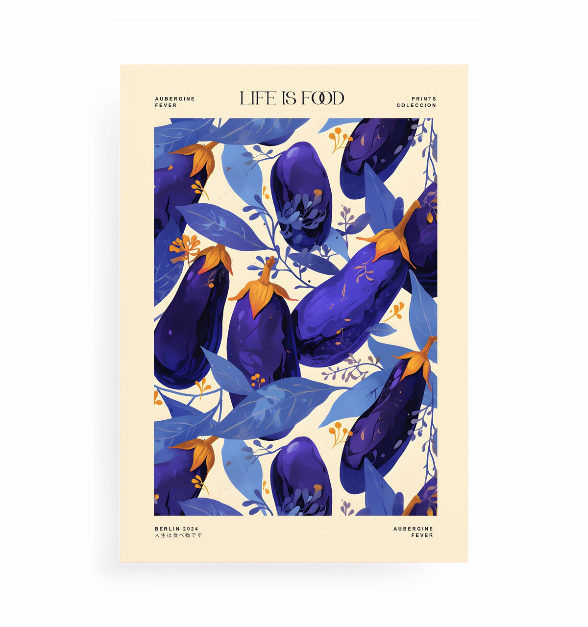 AUBERGINE-POSTER, Kunstdruck ohne Rahmen von Ohne Rotkohl