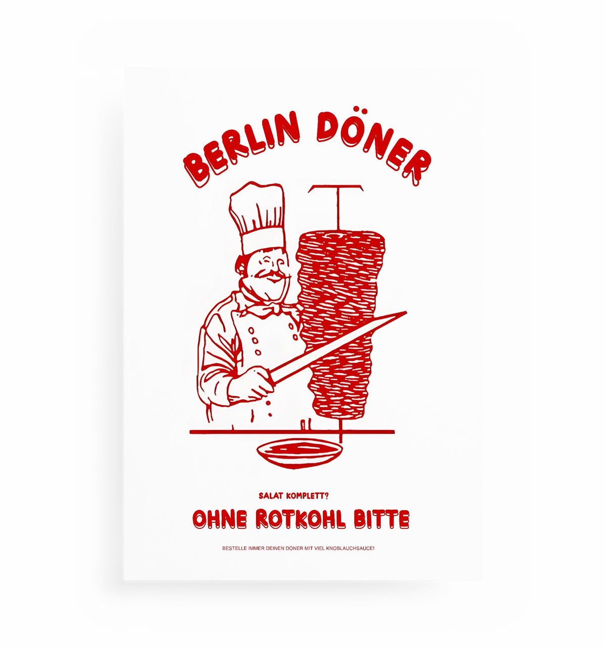 BERLIN DÖNER POSTER, Kunstdruck ohne Rahmen von Ohne Rotkohl