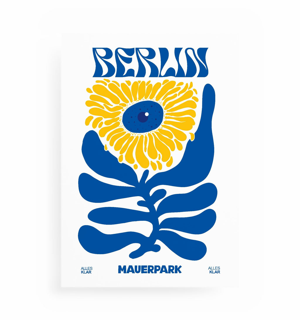 BERLIN BLUMENPOSTER, Kunstdruck ohne Rahmen von Ohne Rotkohl