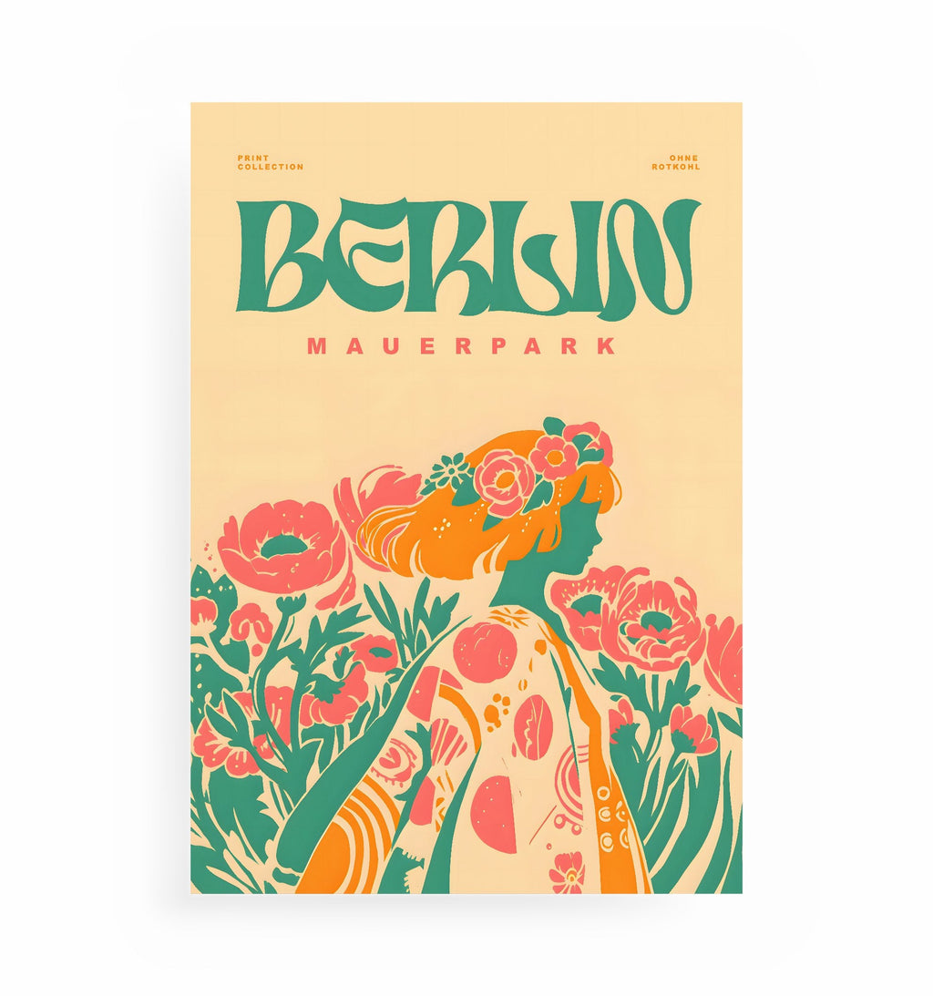 BERLIN VINTAGE-POSTER, Kunstdruck ohne Rahmen von Ohne Rotkohl