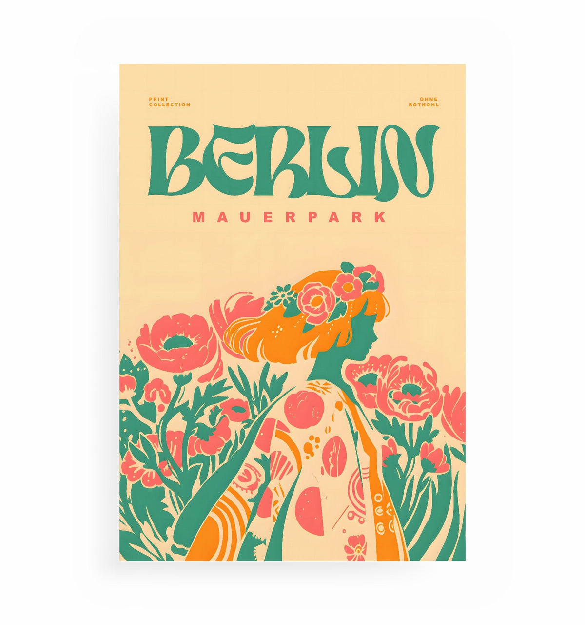 BERLIN VINTAGE-POSTER, Kunstdruck ohne Rahmen von Ohne Rotkohl