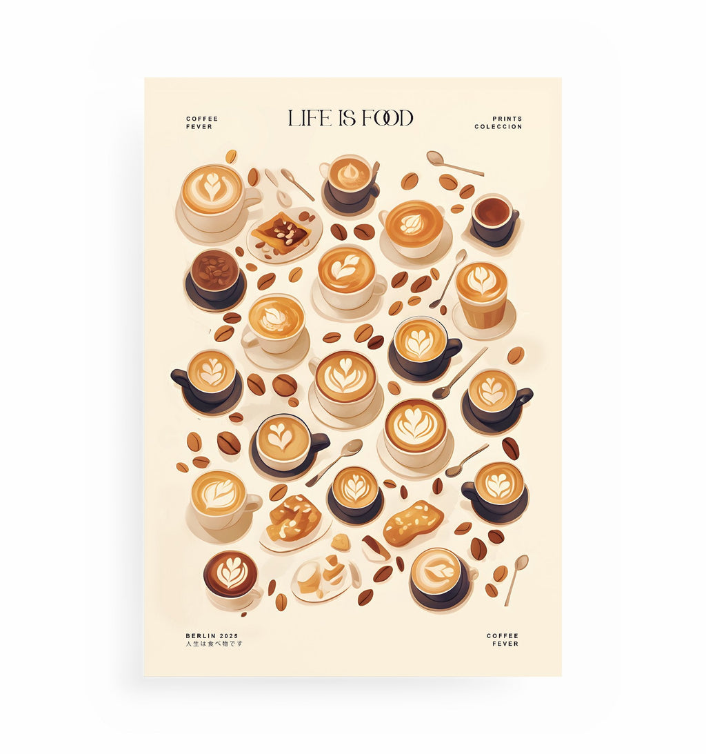 CAPUCCINO-POSTER, Kunstdruck ohne Rahmen von Ohne Rotkohl