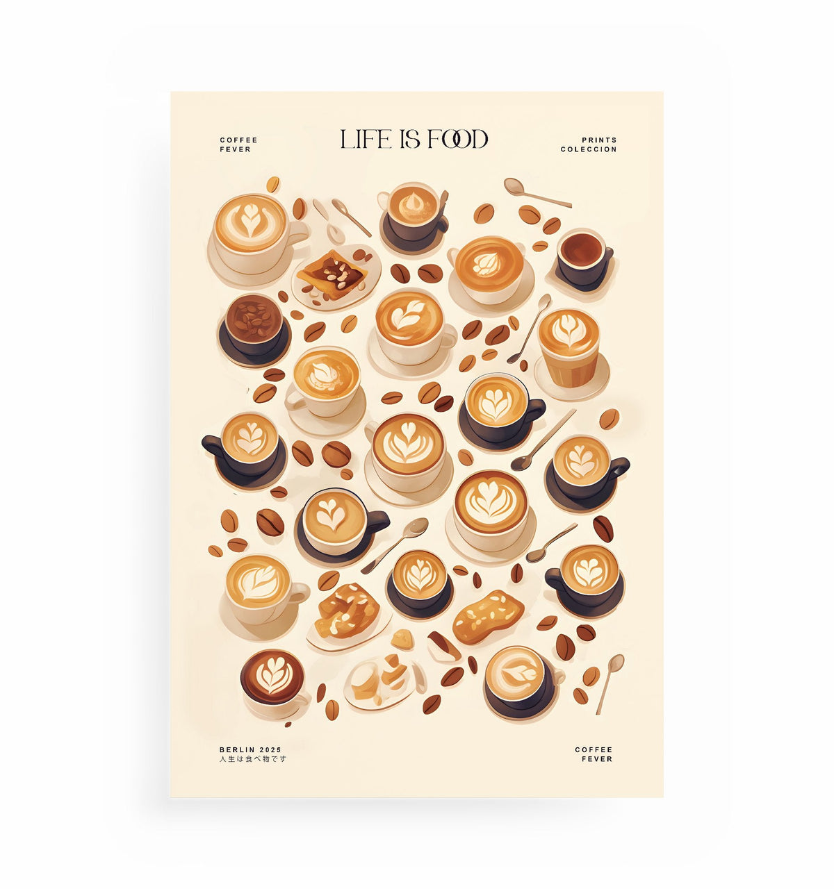 CAPUCCINO-POSTER, Kunstdruck ohne Rahmen von Ohne Rotkohl