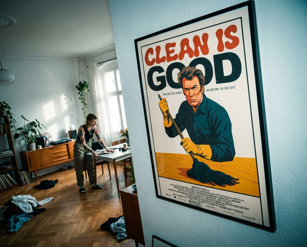Badezimmer Poster minimalistisch, Detailansicht des Kunstdrucks