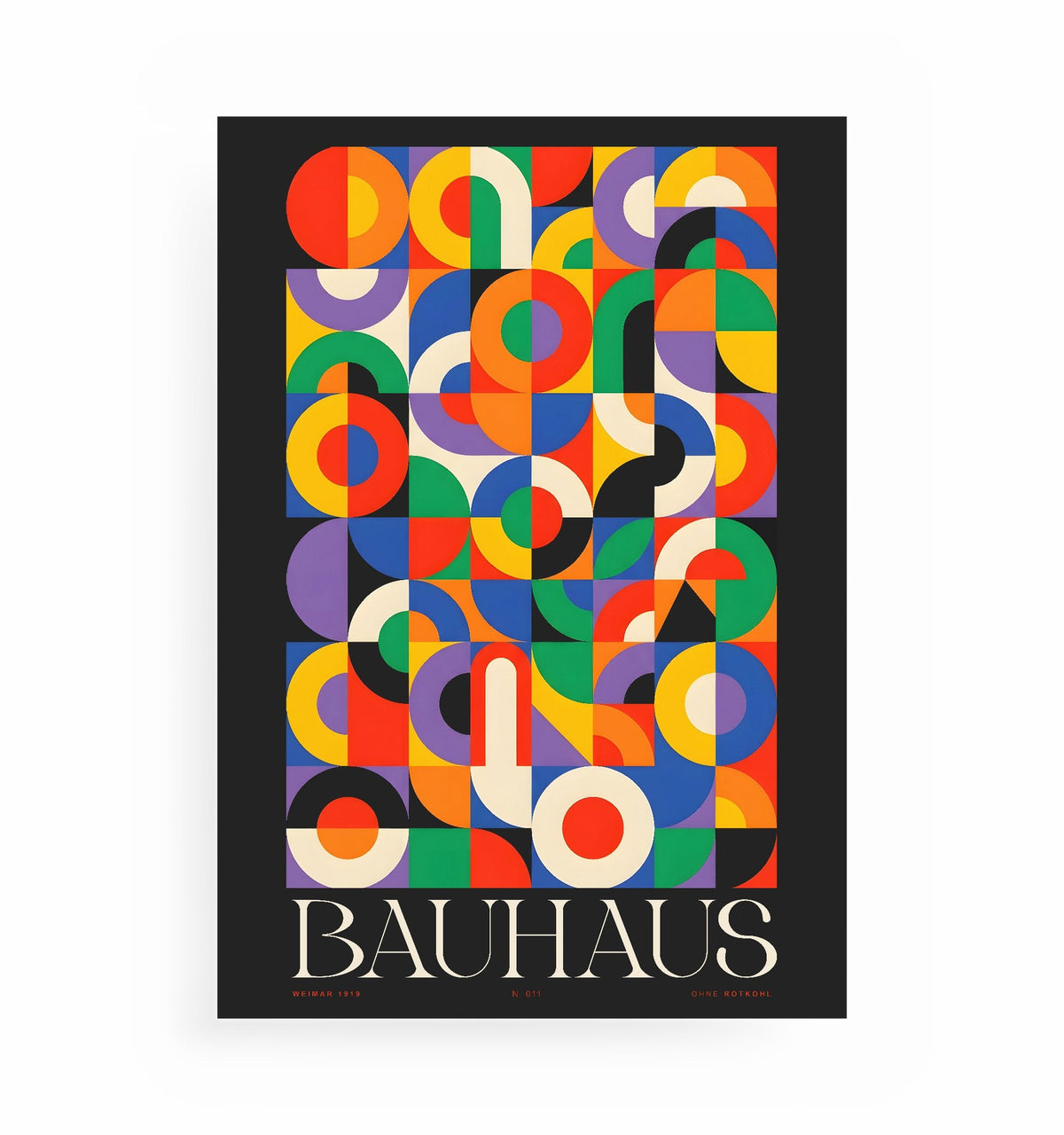 BUNTES BAUHAUS POSTER, Kunstdruck ohne Rahmen von Ohne Rotkohl