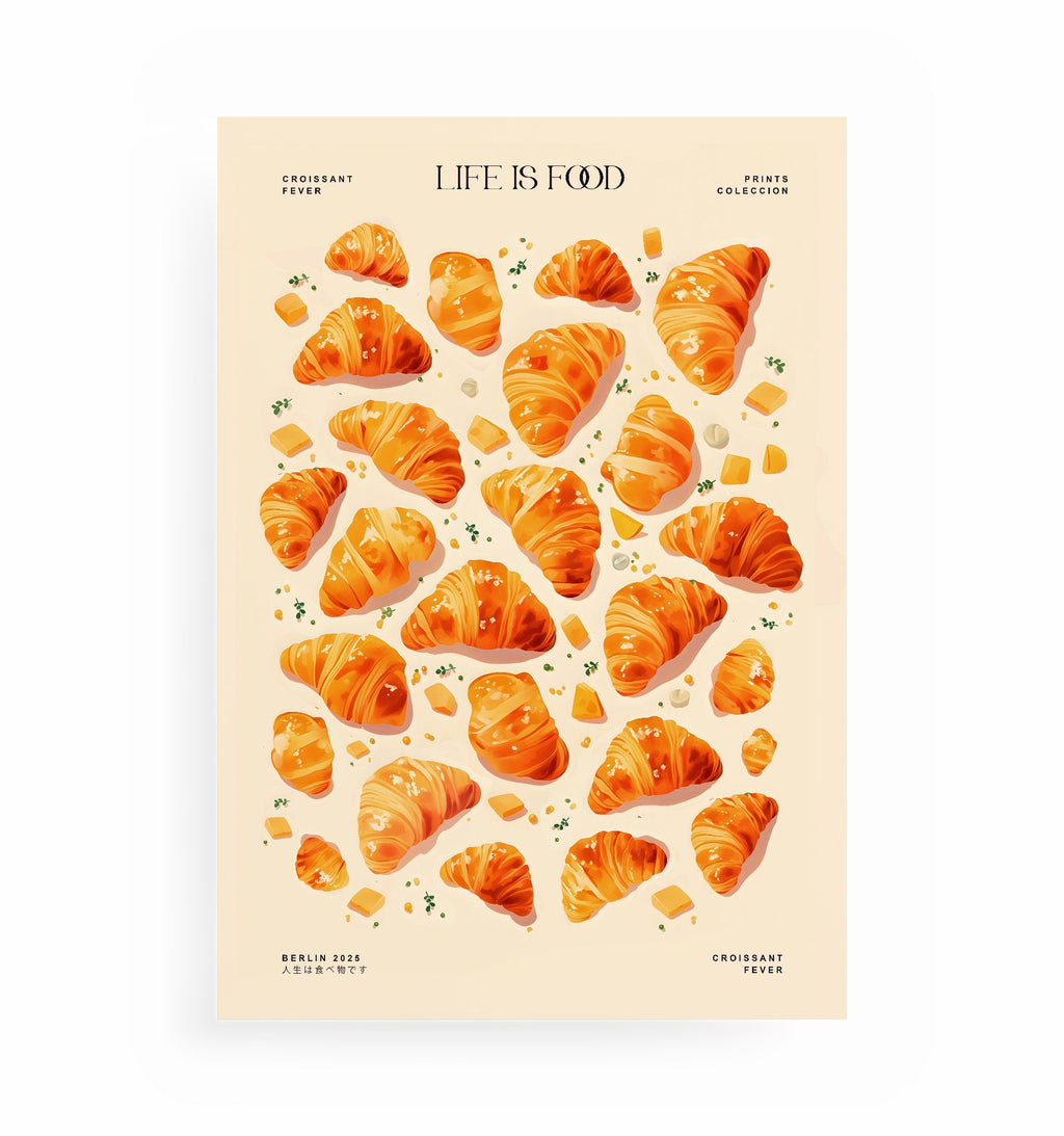 Croissant-Poster, Kunstdruck ohne Rahmen von Ohne Rotkohl