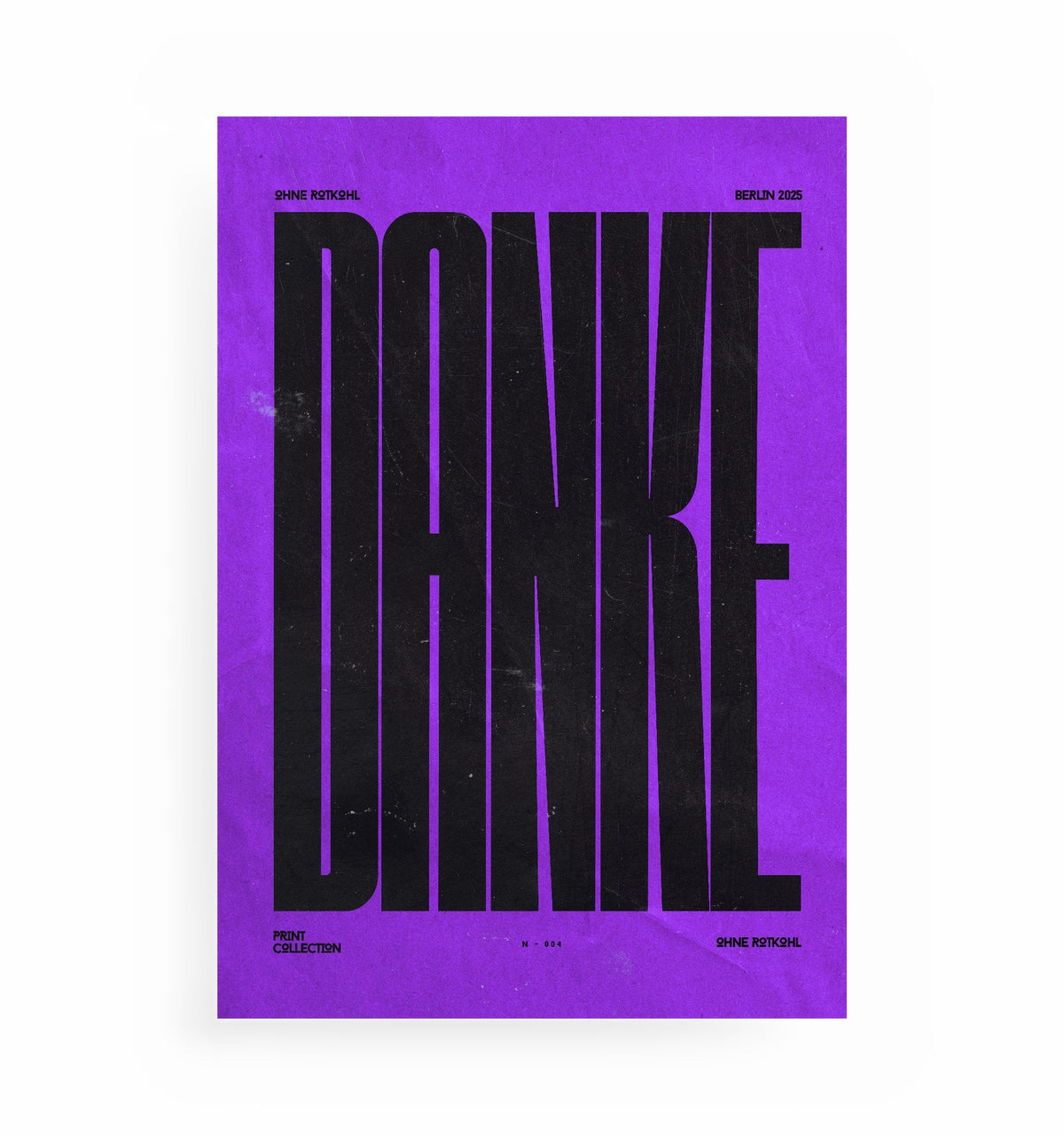 DANKE POSTER, Kunstdruck ohne Rahmen von Ohne Rotkohl