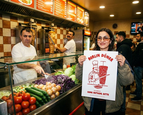 Döner Poster Berlin als Wandbild, gerahmt