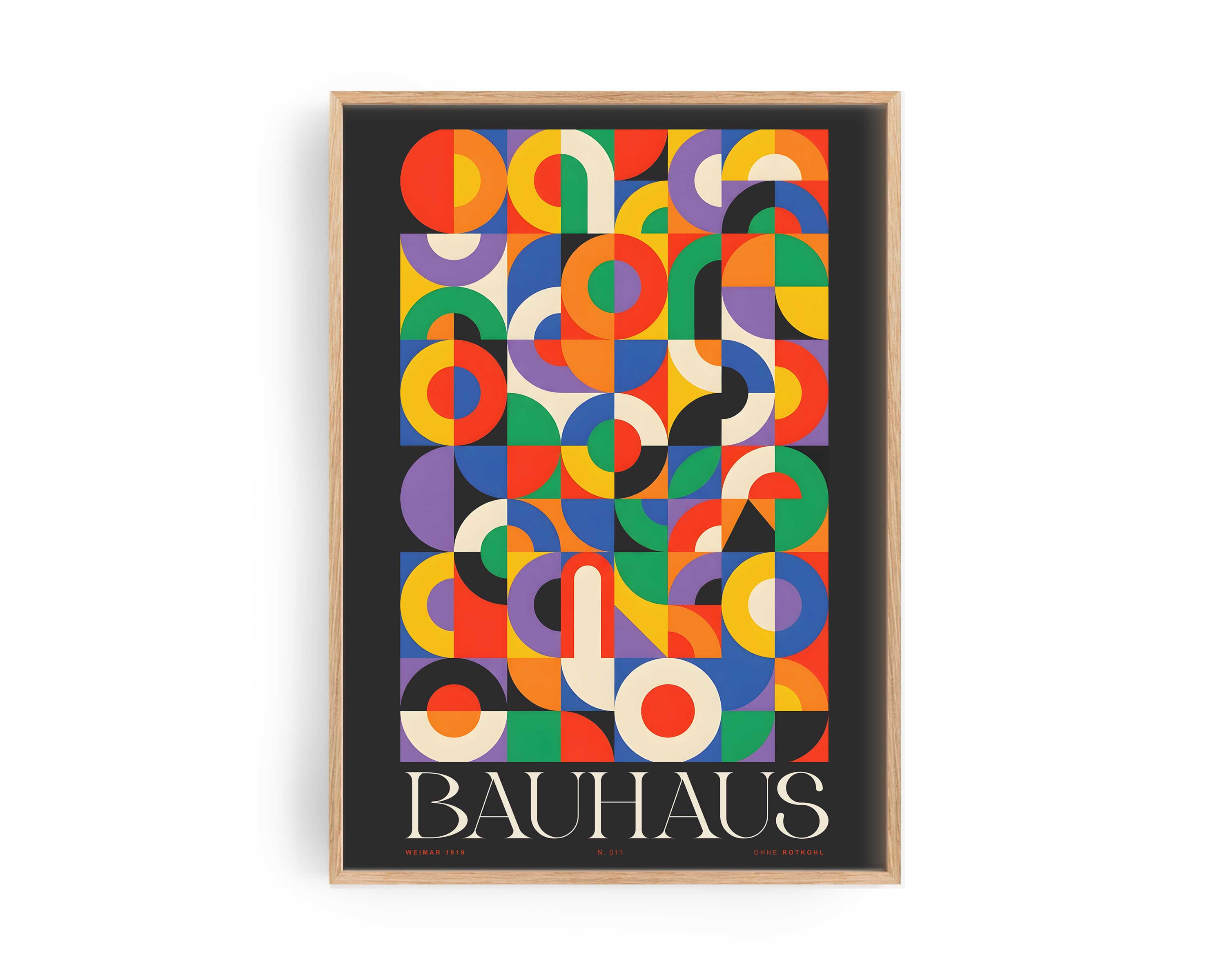 Buntes Bauhaus Poster, Original Kunstdruck von Ohne Rotkohl aus Berlin