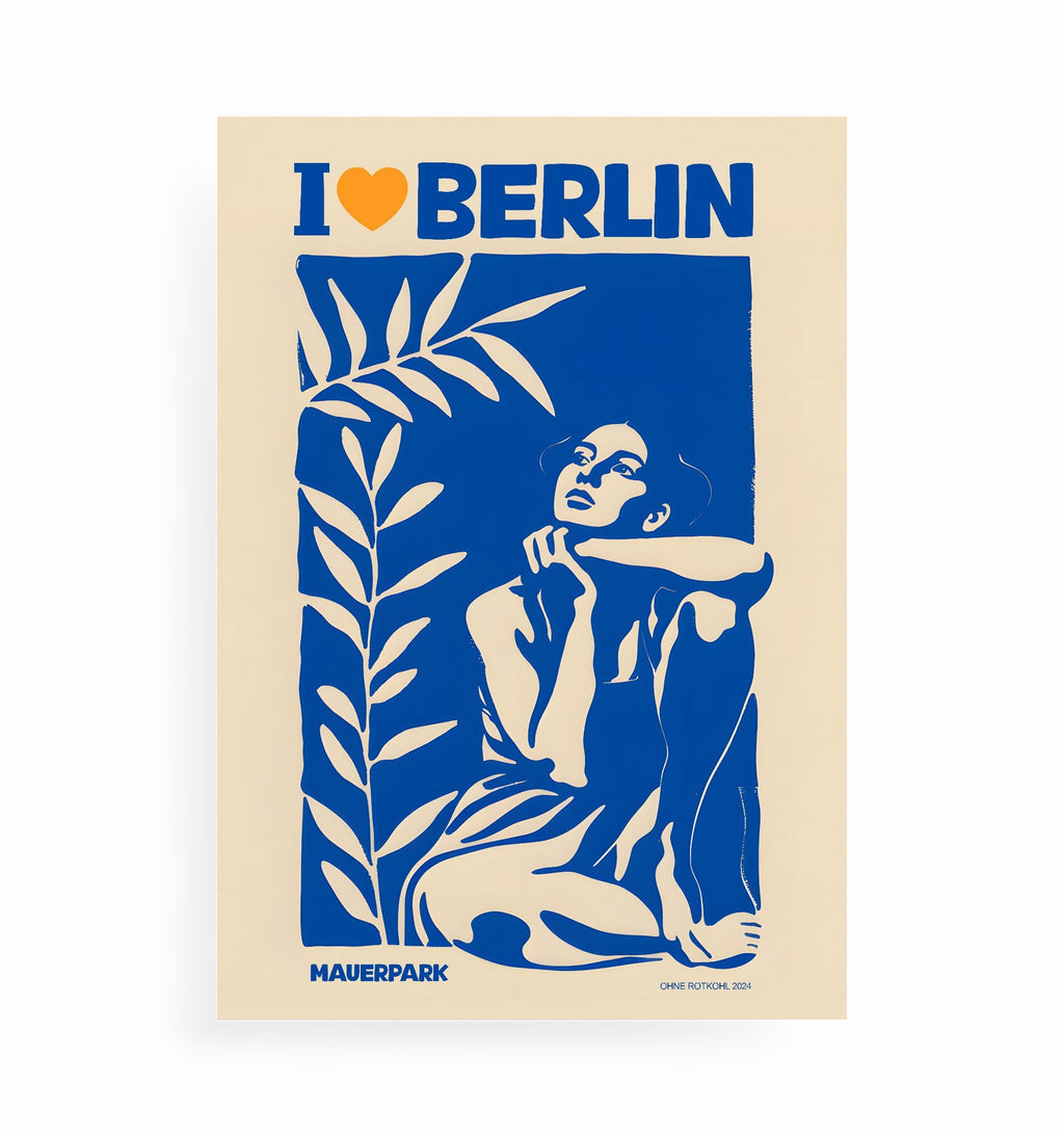 I LOVE BERLIN POSTER, Kunstdruck ohne Rahmen von Ohne Rotkohl