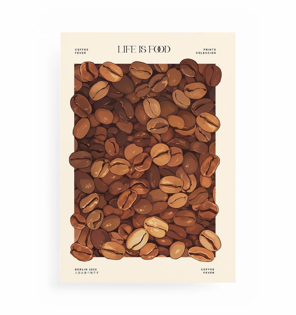 KAFFEE BEANS POSTER, Kunstdruck ohne Rahmen von Ohne Rotkohl