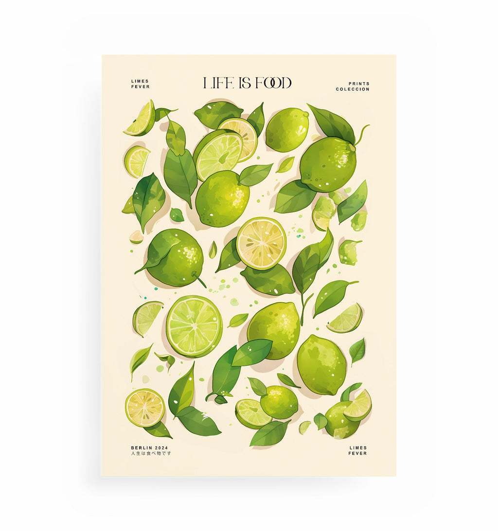 LIMETTEN POSTER, Kunstdruck ohne Rahmen von Ohne Rotkohl
