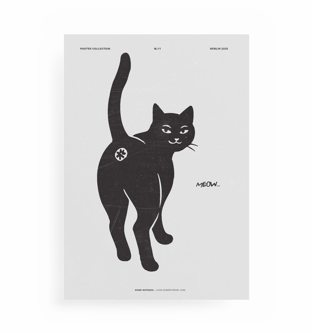 MEOW POSTER, Kunstdruck ohne Rahmen von Ohne Rotkohl