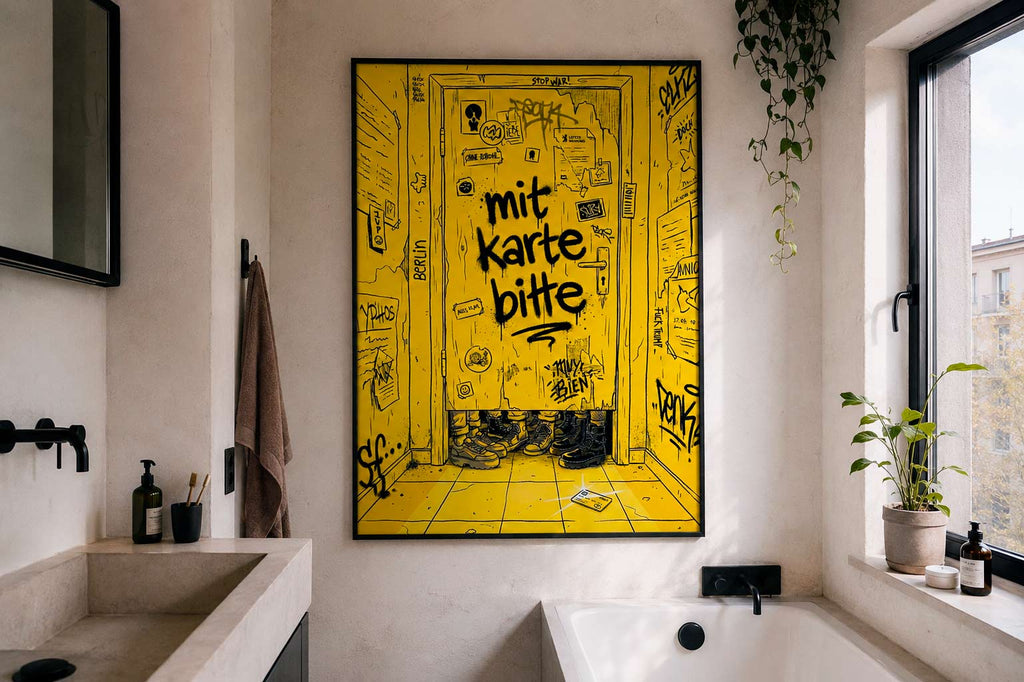 Mit Karte Bitte Poster on wall – Berlin nightlife and everyday life wall art print