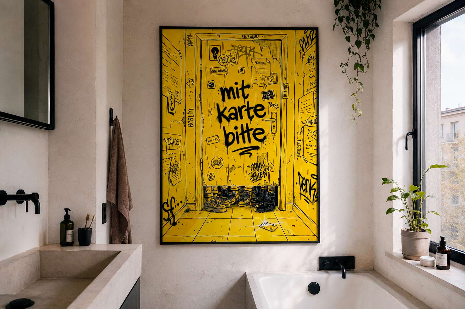 Mit Karte Bitte Poster on wall – Berlin nightlife and everyday life wall art print