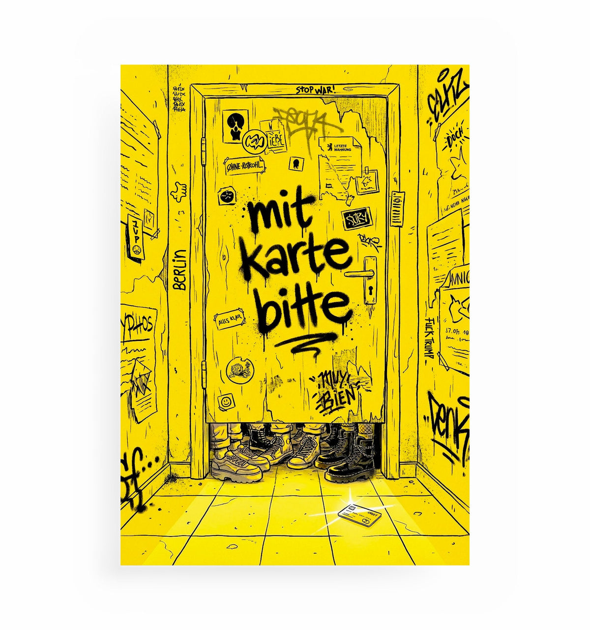 MIT KARTE BITTE POSTER, Kunstdruck ohne Rahmen von Ohne Rotkohl