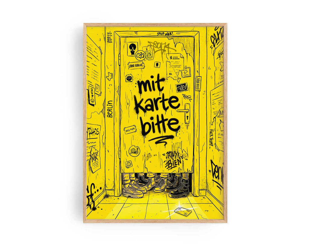Mit Karte Bitte Poster – Berlin club culture and language art print by Ohne Rotkohl