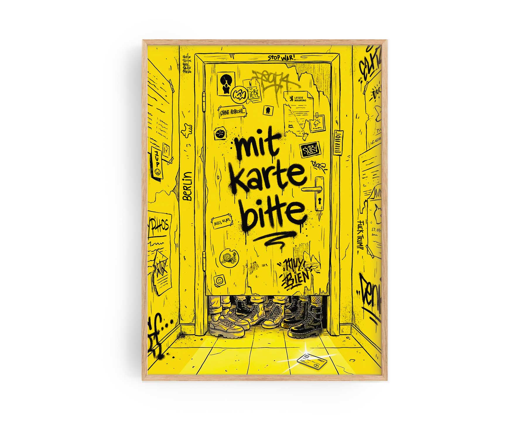 Mit Karte Bitte Poster – Berlin club culture and language art print by Ohne Rotkohl