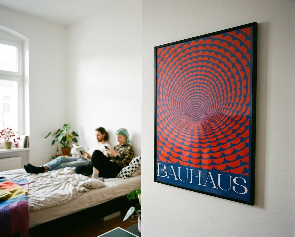 Bauhaus Op Art Poster als Wandbild, gerahmt
