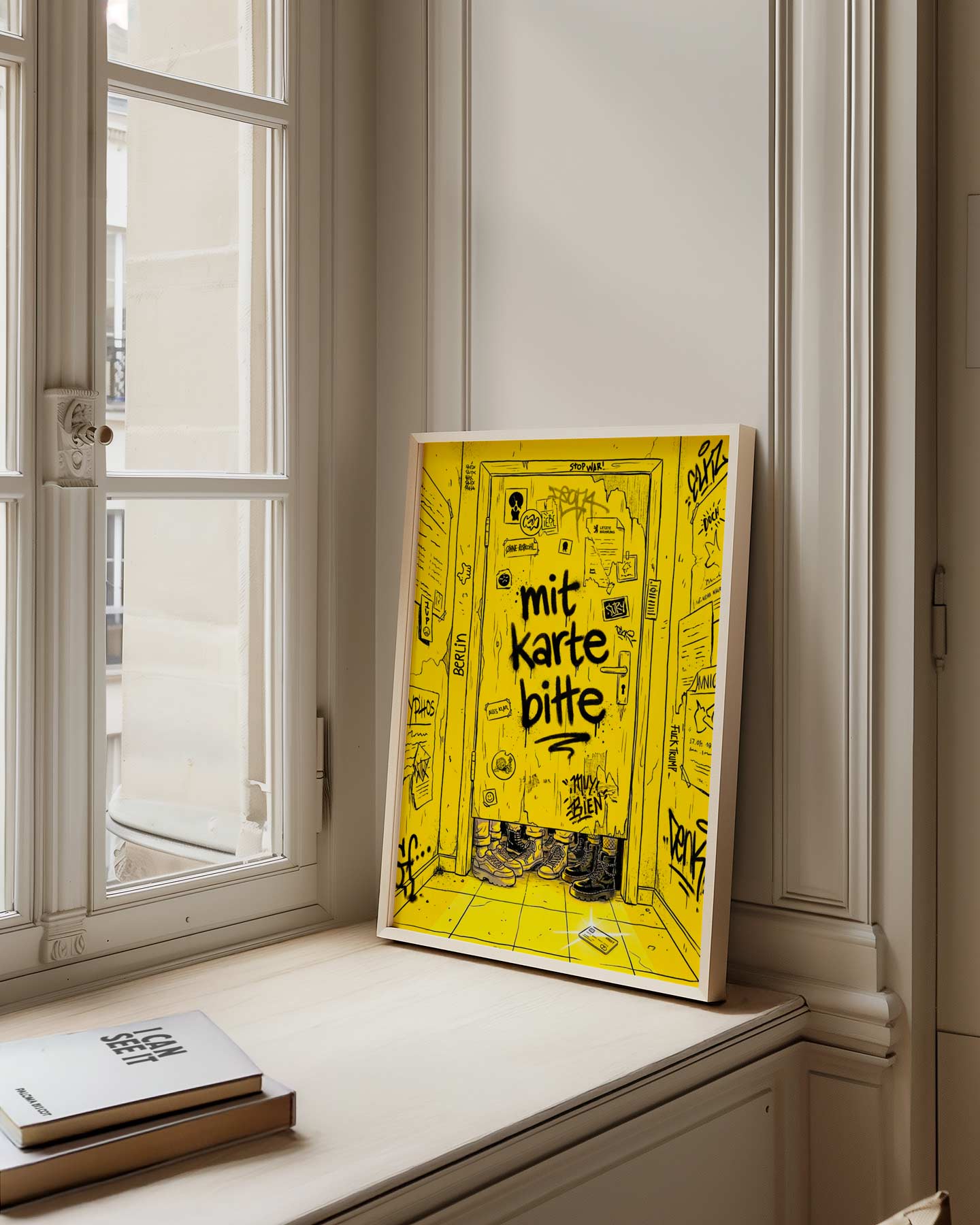 Mit Karte Bitte Poster mockup – two faces of Berlin art print designed by Ohne Rotkohl