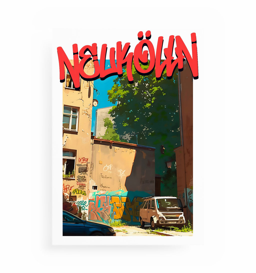 NEUKÖLLN GRAFFITI-POSTER, Kunstdruck ohne Rahmen von Ohne Rotkohl