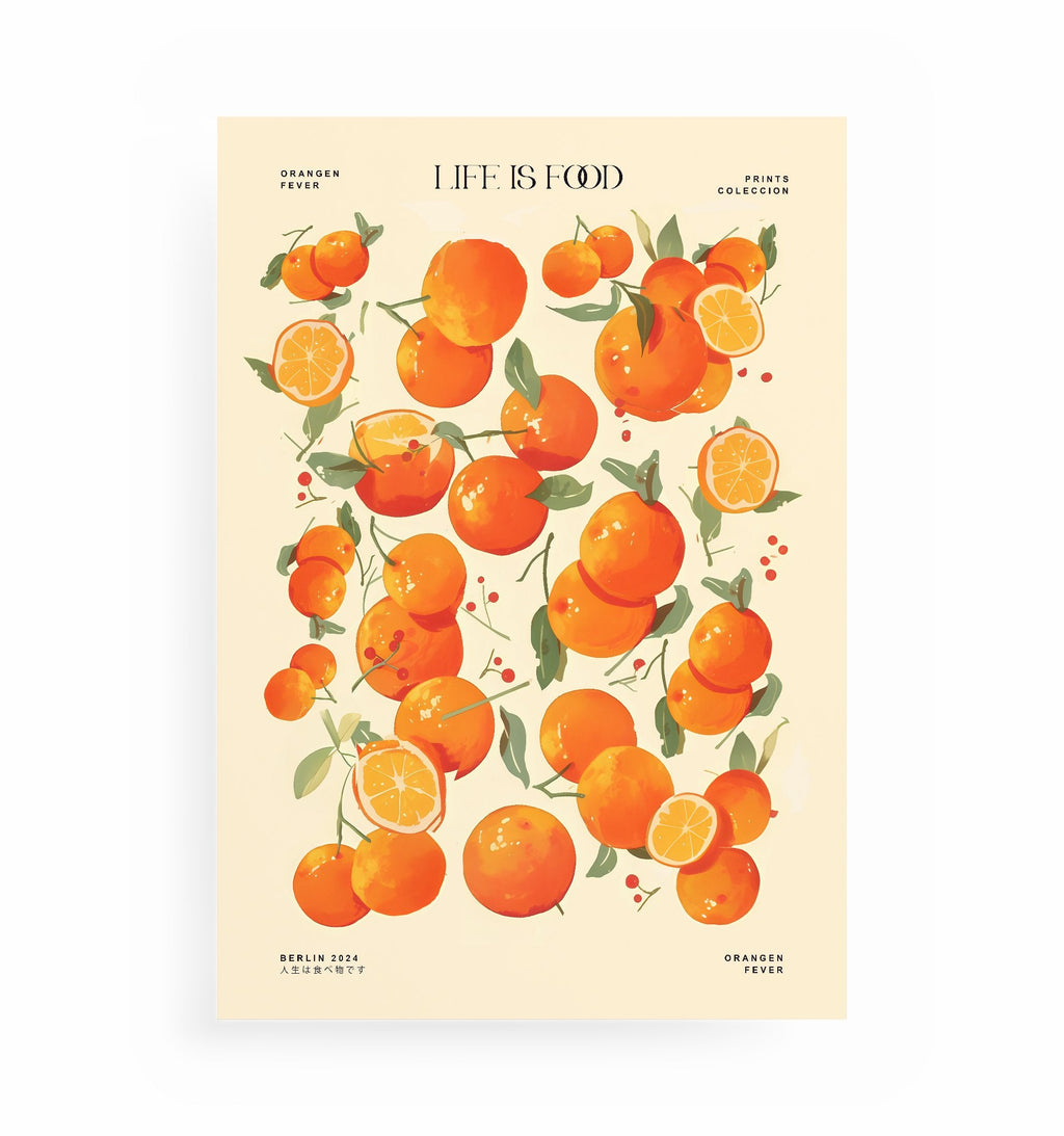ORANGEN POSTER, Kunstdruck ohne Rahmen von Ohne Rotkohl