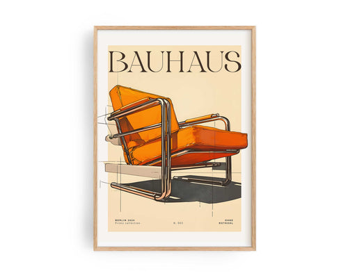 Bauhaus Stuhl Poster, Original Kunstdruck von Ohne Rotkohl aus Berlin