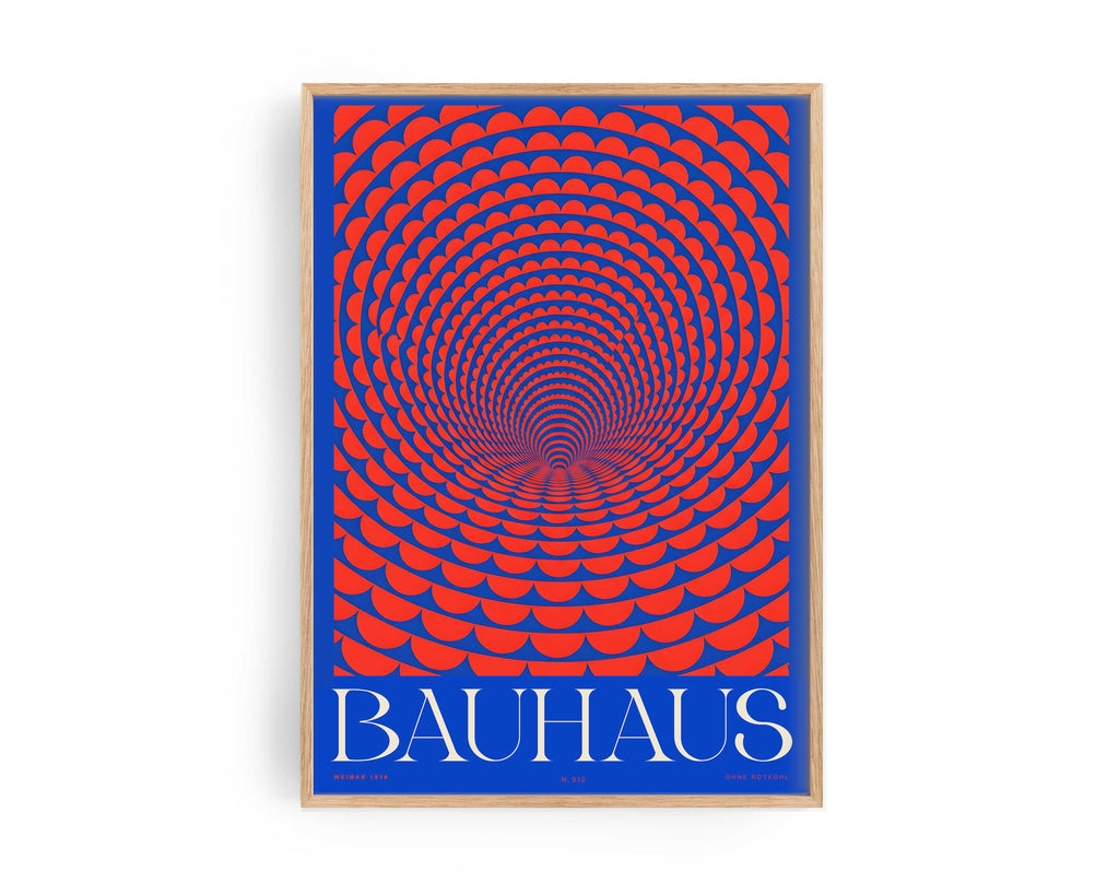 Bauhaus Op Art Poster, Original Kunstdruck von Ohne Rotkohl aus Berlin