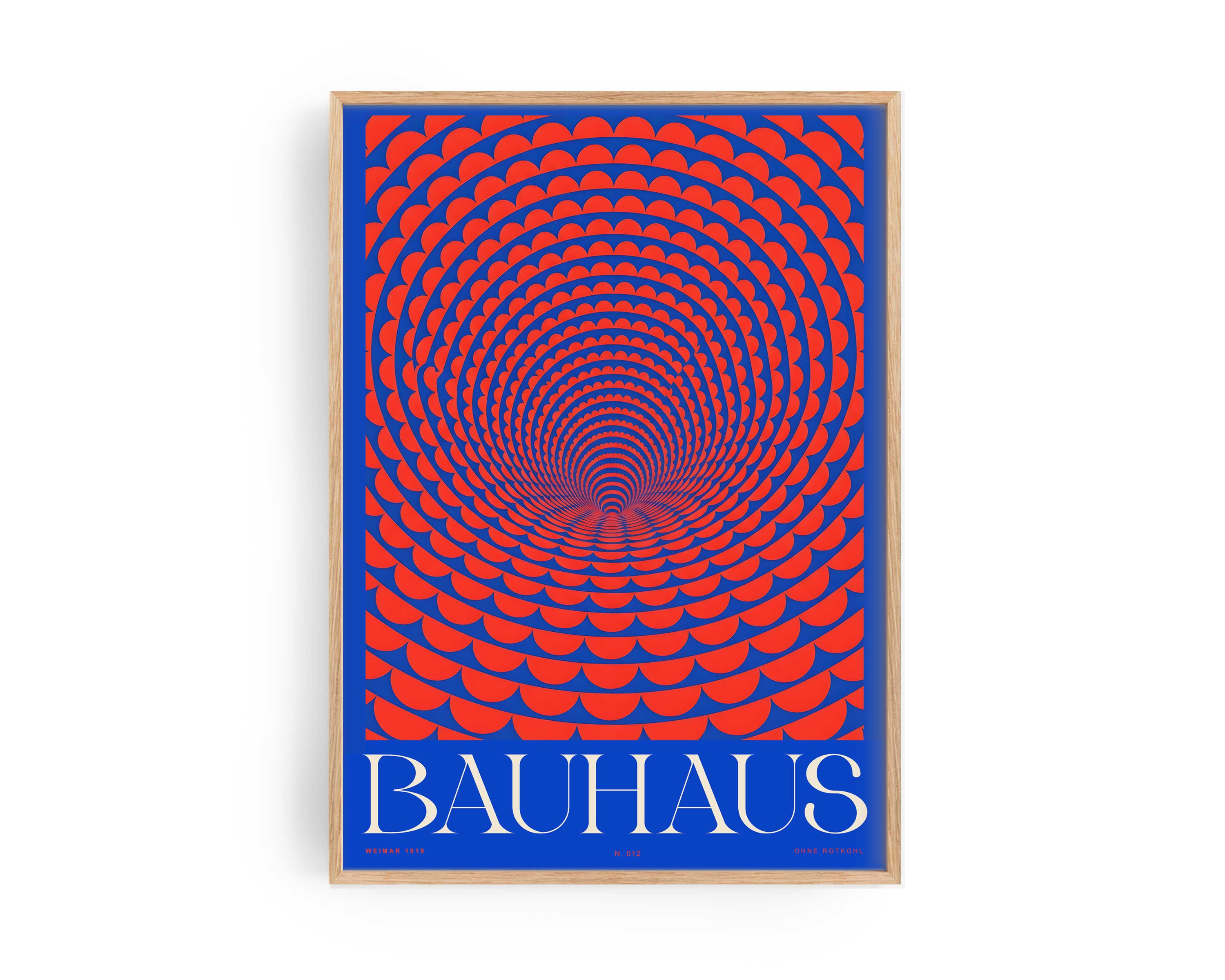 Bauhaus Op Art Poster, Original Kunstdruck von Ohne Rotkohl aus Berlin